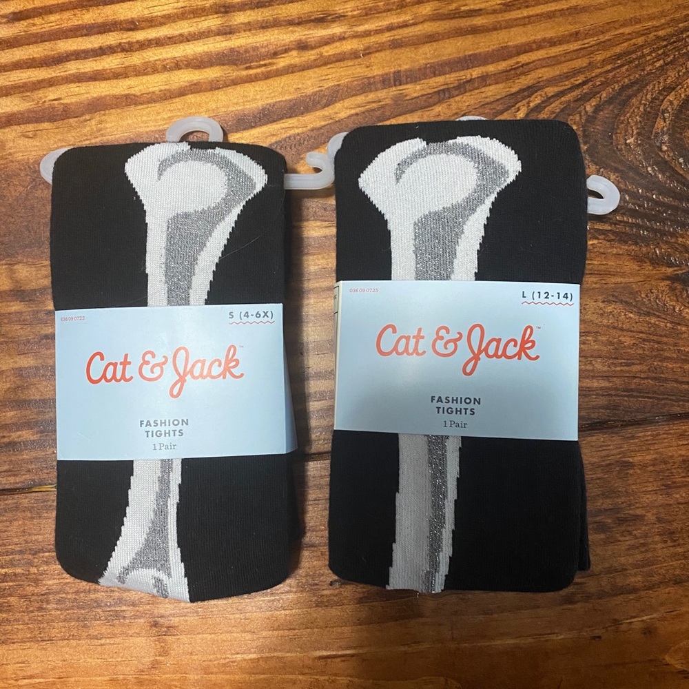 CAT AND JACK SKELETON TIGHTS